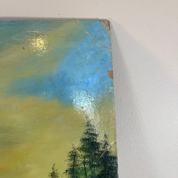 Antique Oil Painting FW Devoe Art Board Mountain Landscape Vintage Artwork Old - Picture 8 of 12